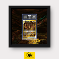 Giratina VSTAR CRZ GG69 als Extended Art Display im Echtholzrahmen mit UV-Schutz-Case und magnetischer Wandhalterung von TCGplate.