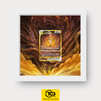 Arceus VSTAR CRZ GG70 as an Extended Art display in a real wood frame with UV-protective case and magnetic wall mount by TCGplate.