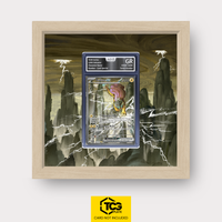 Raikou ex DLR 136 Frames® in Life Oak, graded edition in the AOG slab, with magnetic wall mount by TCGplate.