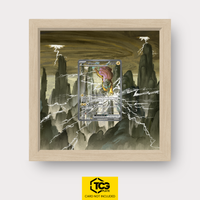 Raikou ex DLR 136 Frames® in Life Oak with UV-protective case and magnetic wall mount by TCGplate.