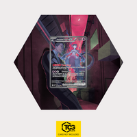 Team Rockets Mewtu ex DRI 231 als sechseckiges Extended Art Hex Shapes Display mit UV-Schutz-Case und magnetischer Wandhalterung von TCGplate.