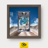 Rayquaza V EVS 194 Frames® in Chocolate Oak, graded edition in the AOG slab, with magnetic wall mount by TCGplate.