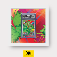 Geckarbor MEP 055 als Extended Art Display im Echtholzrahmen mit UV-Schutz-Case und magnetischer Wandhalterung von TCGplate.