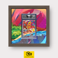 Flemmli MEP 056 als Extended Art Display im Echtholzrahmen mit UV-Schutz-Case und magnetischer Wandhalterung von TCGplate.