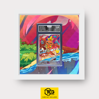 Flemmli MEP 056 als Extended Art Display im Echtholzrahmen mit UV-Schutz-Case und magnetischer Wandhalterung von TCGplate.