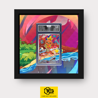 Flemmli MEP 056 als Extended Art Display im Echtholzrahmen mit UV-Schutz-Case und magnetischer Wandhalterung von TCGplate.