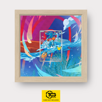 Hydropi MEP 057 als Extended Art Display im Echtholzrahmen mit UV-Schutz-Case und magnetischer Wandhalterung von TCGplate.