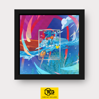Hydropi MEP 057 als Extended Art Display im Echtholzrahmen mit UV-Schutz-Case und magnetischer Wandhalterung von TCGplate.