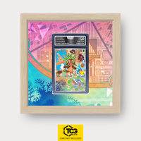 Igamaro MEP 058 als Extended Art Display im Echtholzrahmen mit UV-Schutz-Case und magnetischer Wandhalterung von TCGplate.