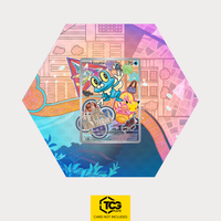 Froxy MEP 060 als sechseckiges Extended Art Hex Shapes Display mit UV-Schutz-Case und magnetischer Wandhalterung von TCGplate.