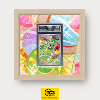 Felori MEP 061 als Extended Art Display im Echtholzrahmen mit UV-Schutz-Case und magnetischer Wandhalterung von TCGplate.
