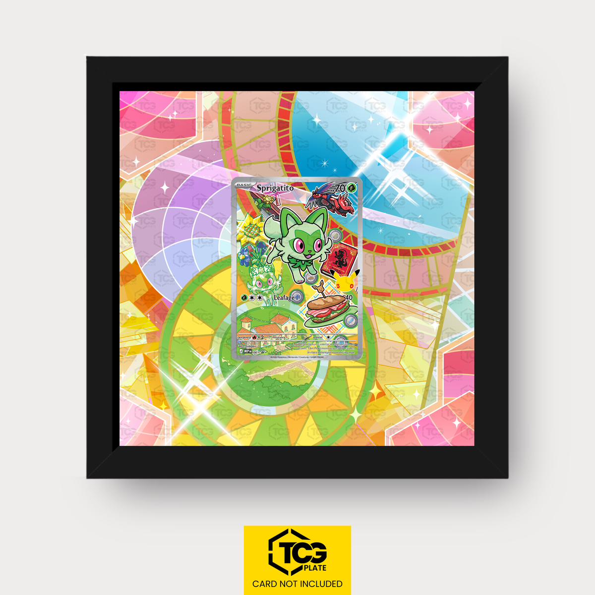 Felori MEP 061 als Extended Art Display im Echtholzrahmen mit UV-Schutz-Case und magnetischer Wandhalterung von TCGplate.