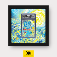 Nidorina MEP 101 Frames® in Pitch Black, graded edition in the AOG slab, with magnetic wall mount by TCGplate.