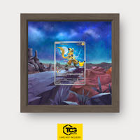 Zeraora MEP 103 Frames® in Chocolate Oak with UV-protective case and magnetic wall mount by TCGplate.