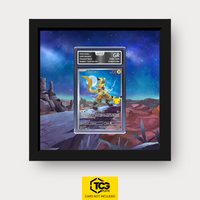 Zeraora MEP 103 Frames® in Pitch Black, graded edition in the AOG slab, with magnetic wall mount by TCGplate.
