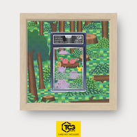 Ditto MEP 106 als Extended Art Display im Echtholzrahmen mit UV-Schutz-Case und magnetischer Wandhalterung von TCGplate.