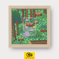 Ditto MEP 106 als Extended Art Display im Echtholzrahmen mit UV-Schutz-Case und magnetischer Wandhalterung von TCGplate.