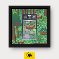 Ditto MEP 106 als Extended Art Display im Echtholzrahmen mit UV-Schutz-Case und magnetischer Wandhalterung von TCGplate.