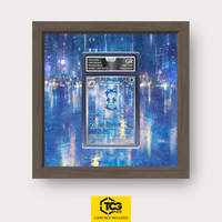 Poliwhirl MEW 176 as an Extended Art display in a real wood frame with UV-protective case and magnetic wall mount by TCGplate.