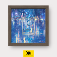 Poliwhirl MEW 176 as an Extended Art display in a real wood frame with UV-protective case and magnetic wall mount by TCGplate.
