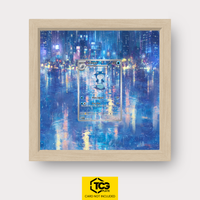 Poliwhirl MEW 176 as an Extended Art display in a real wood frame with UV-protective case and magnetic wall mount by TCGplate.