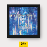 Poliwhirl MEW 176 as an Extended Art display in a real wood frame with UV-protective case and magnetic wall mount by TCGplate.