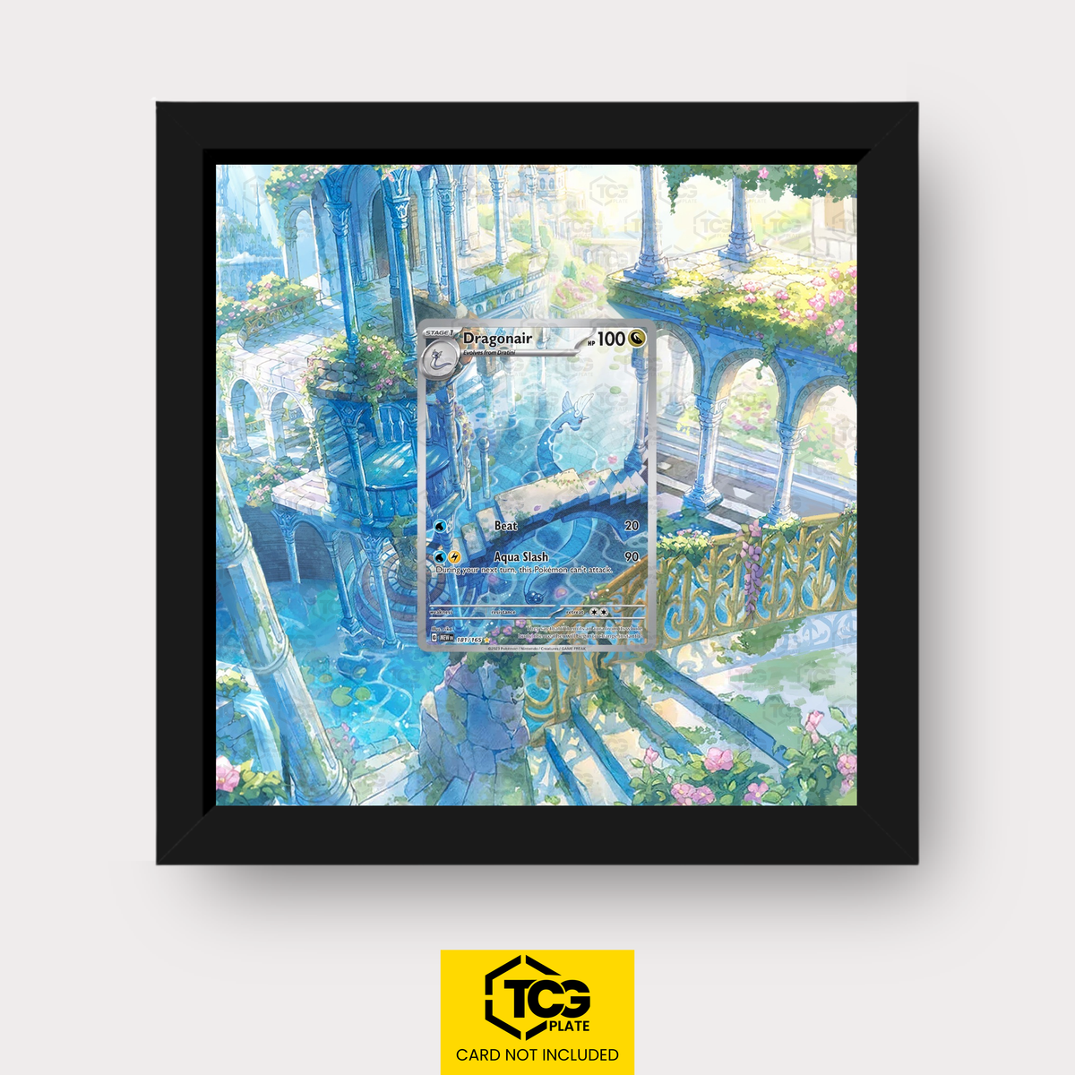 Dragonir MEW 181 Frames® in Pitch Black mit UV-Schutz-Case und magnetischer Wandhalterung von TCGplate.