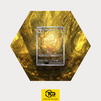 Vulnona OBF 199 als sechseckiges Extended Art Hex Shapes Display mit UV-Schutz-Case und magnetischer Wandhalterung von TCGplate.