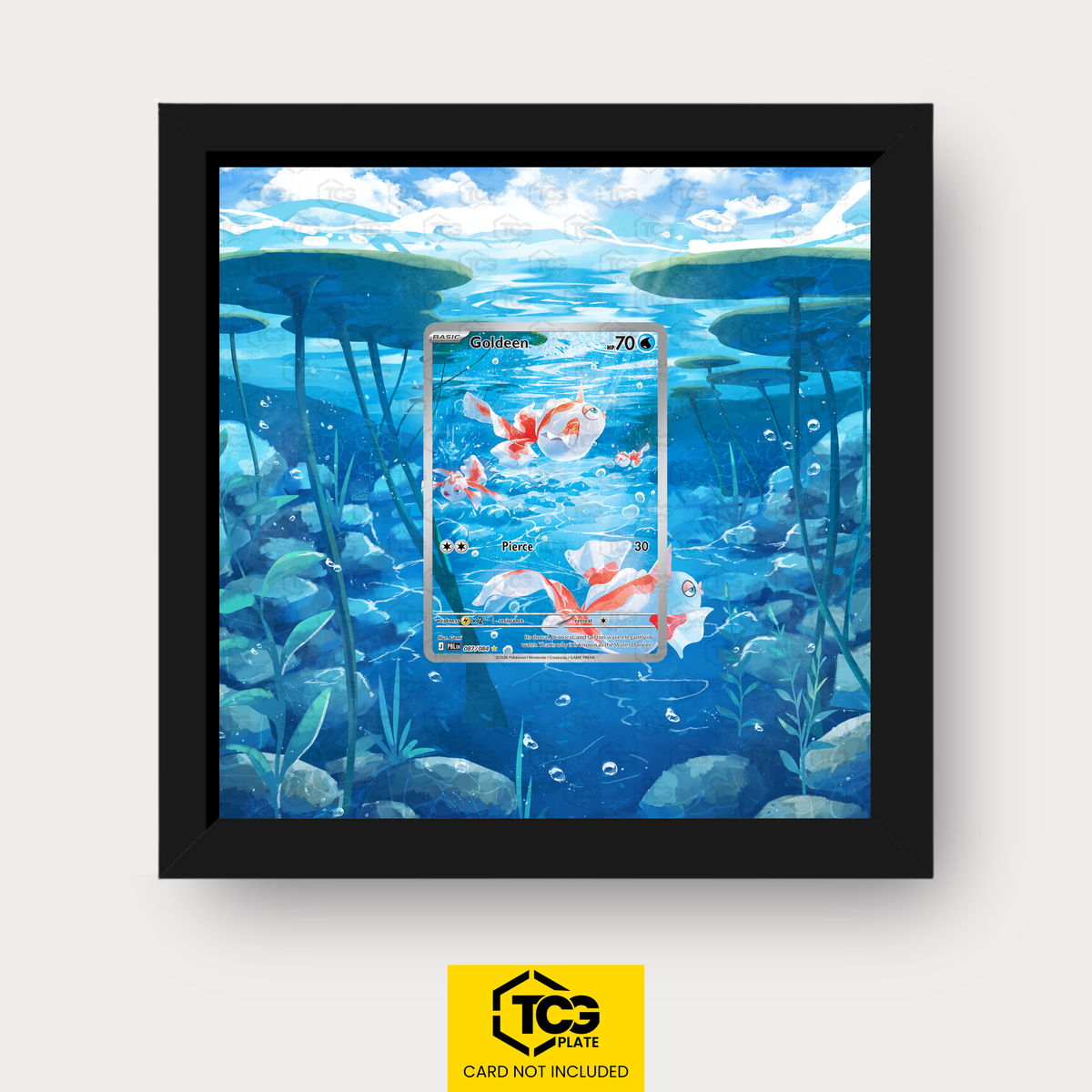 Goldini Pokémon TCG Karte im TCGplate Extended Art Display zum Sammeln und Ausstellen.