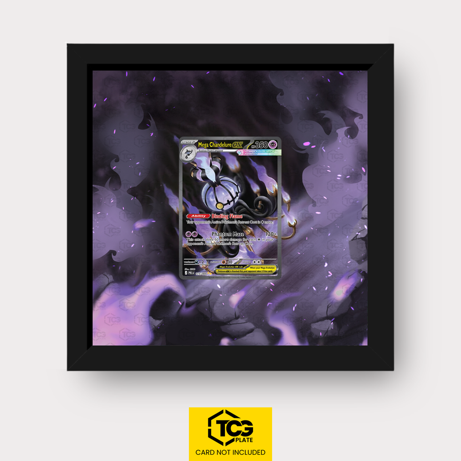 Mega-Skelabra ex PBL 115 als Extended Art Display im Echtholzrahmen mit UV-Schutz-Case und magnetischer Wandhalterung von TCGplate.