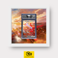 Latias ex SSP 239 Frames® in Cloud White, Graded-Fassung im AOG-Slab, mit magnetischer Wandhalterung von TCGplate.