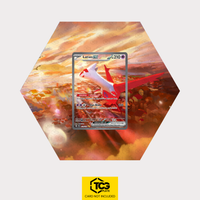 Latias ex SSP 239 als sechseckiges Extended Art Hex Shapes Display mit UV-Schutz-Case und magnetischer Wandhalterung von TCGplate.