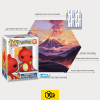 Lieferumfang des Hex Shapes® mit Glutexo-Figur: Display, Acryl-Sockel, magnetische Wandhalterung und die originalverpackte Figur.