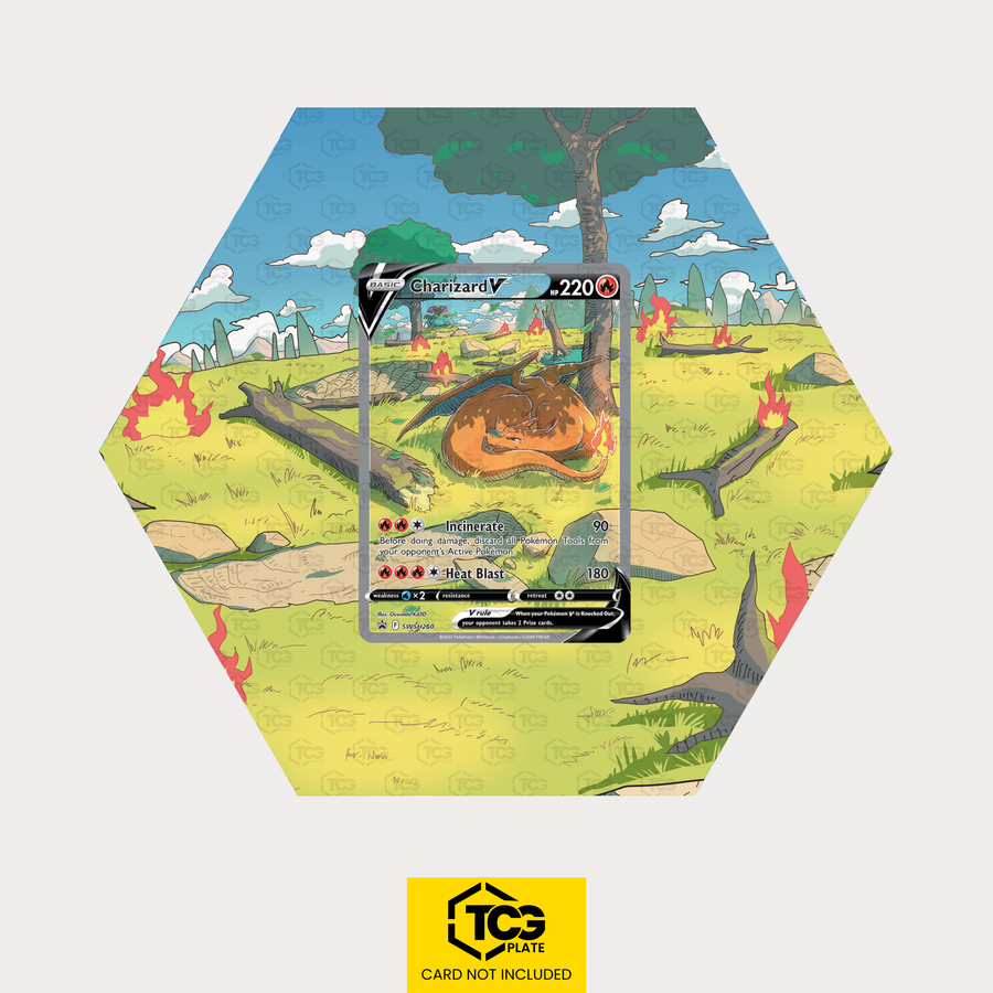 Glurak Pokémon TCG Karte im TCGplate Extended Art Display zum Sammeln und Ausstellen.