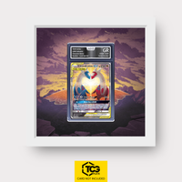 Latias & Latios GX TEU 170 als Extended Art Display im Echtholzrahmen mit UV-Schutz-Case und magnetischer Wandhalterung von TCGplate.