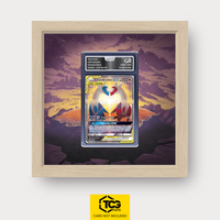 Latias & Latios GX TEU 170 als Extended Art Display im Echtholzrahmen mit UV-Schutz-Case und magnetischer Wandhalterung von TCGplate.