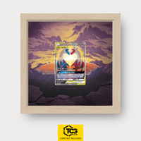 Latias & Latios GX TEU 170 als Extended Art Display im Echtholzrahmen mit UV-Schutz-Case und magnetischer Wandhalterung von TCGplate.