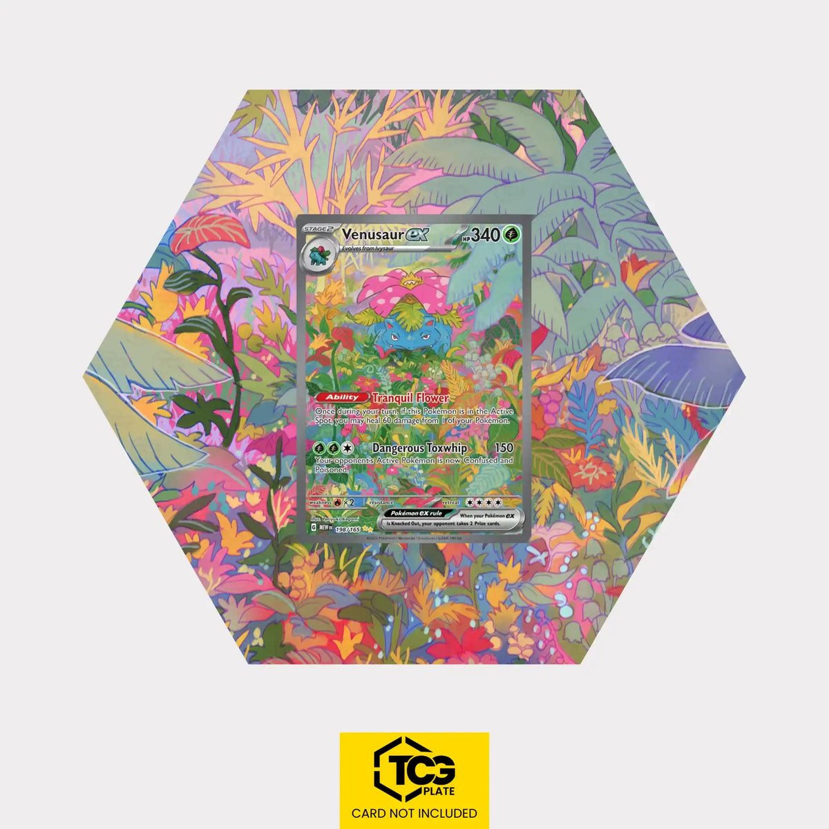 Venusaur ex Pokémon TCG card in TCGplate Extended Art Display for collectors to showcase.