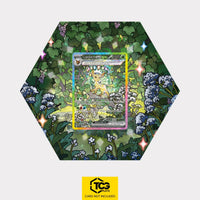 Hex Shapes® display with the card Leafeon ex PRE 144 by TCGplate - part of the bundle.