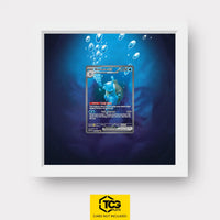 Blastoise EX Pokémon TCG card in TCGplate Extended Art Display for collectors to showcase.