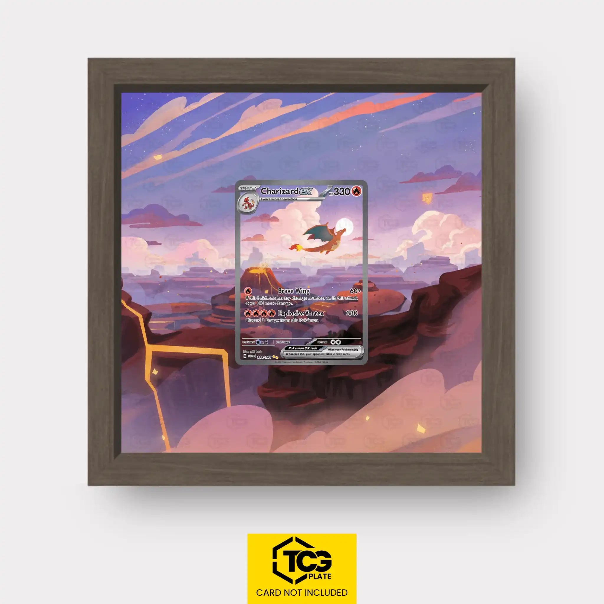 Charizard ex Pokémon TCG card in TCGplate Extended Art Display for collectors to showcase.