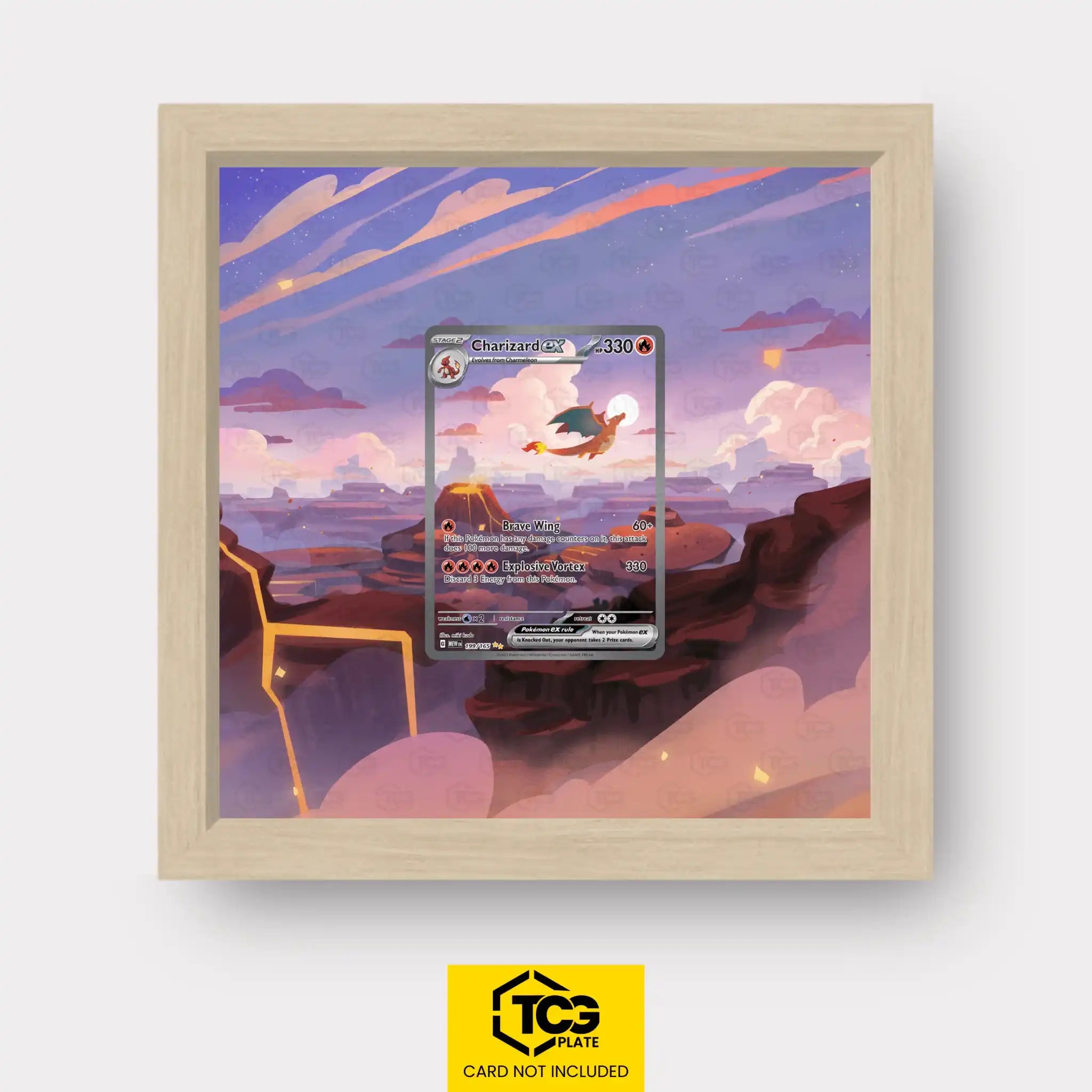 Charizard ex Pokémon TCG card in TCGplate Extended Art Display for collectors to showcase.