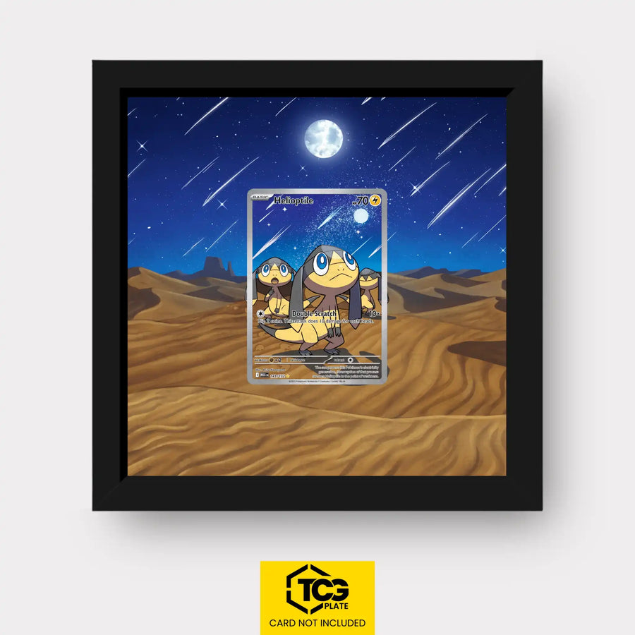 Heliopile Pokémon TCG card in TCGplate Extended Art Display for collectors to showcase trading cards.