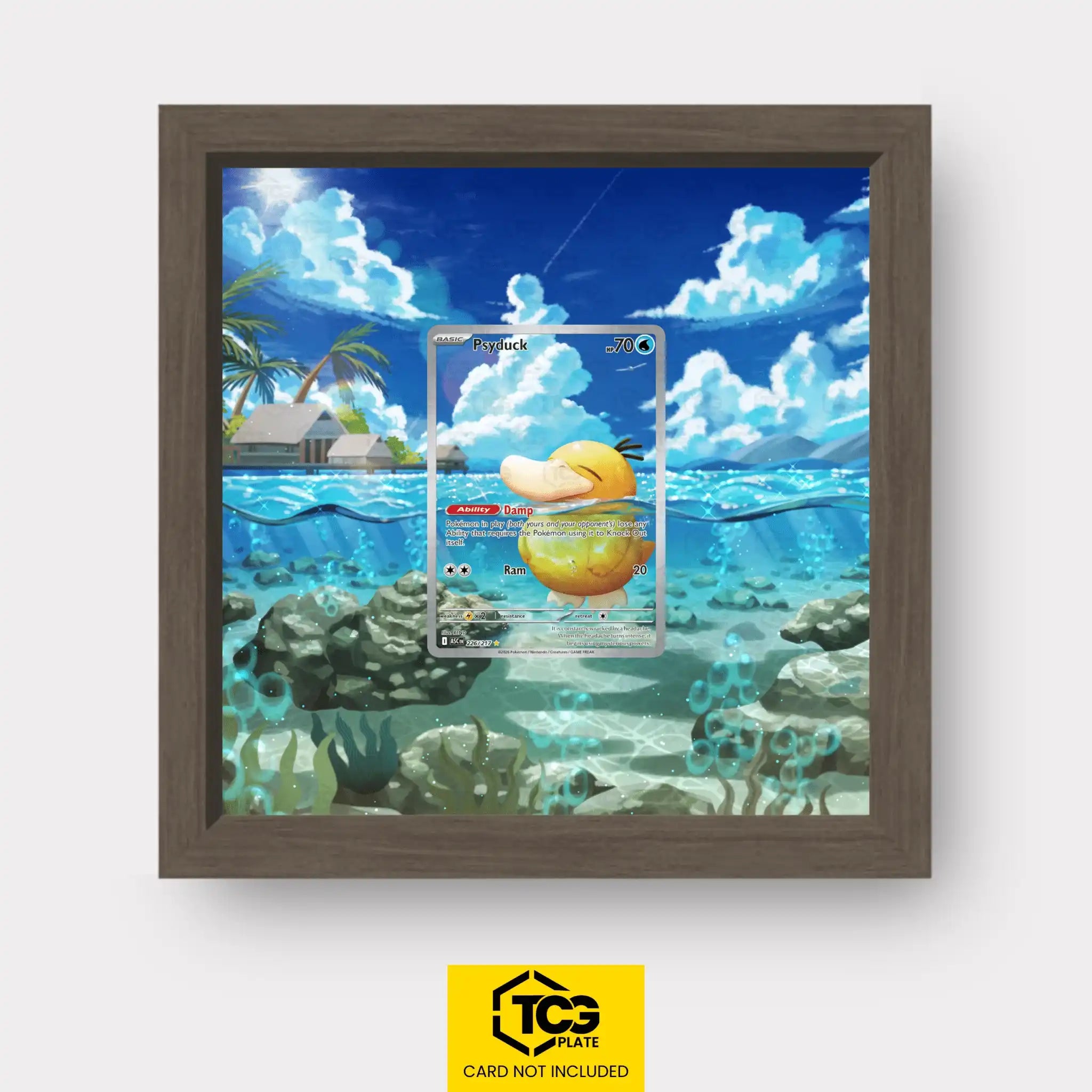 Psyduck Pokémon TCG card in TCGplate Extended Art Display for collectors to showcase trading cards.