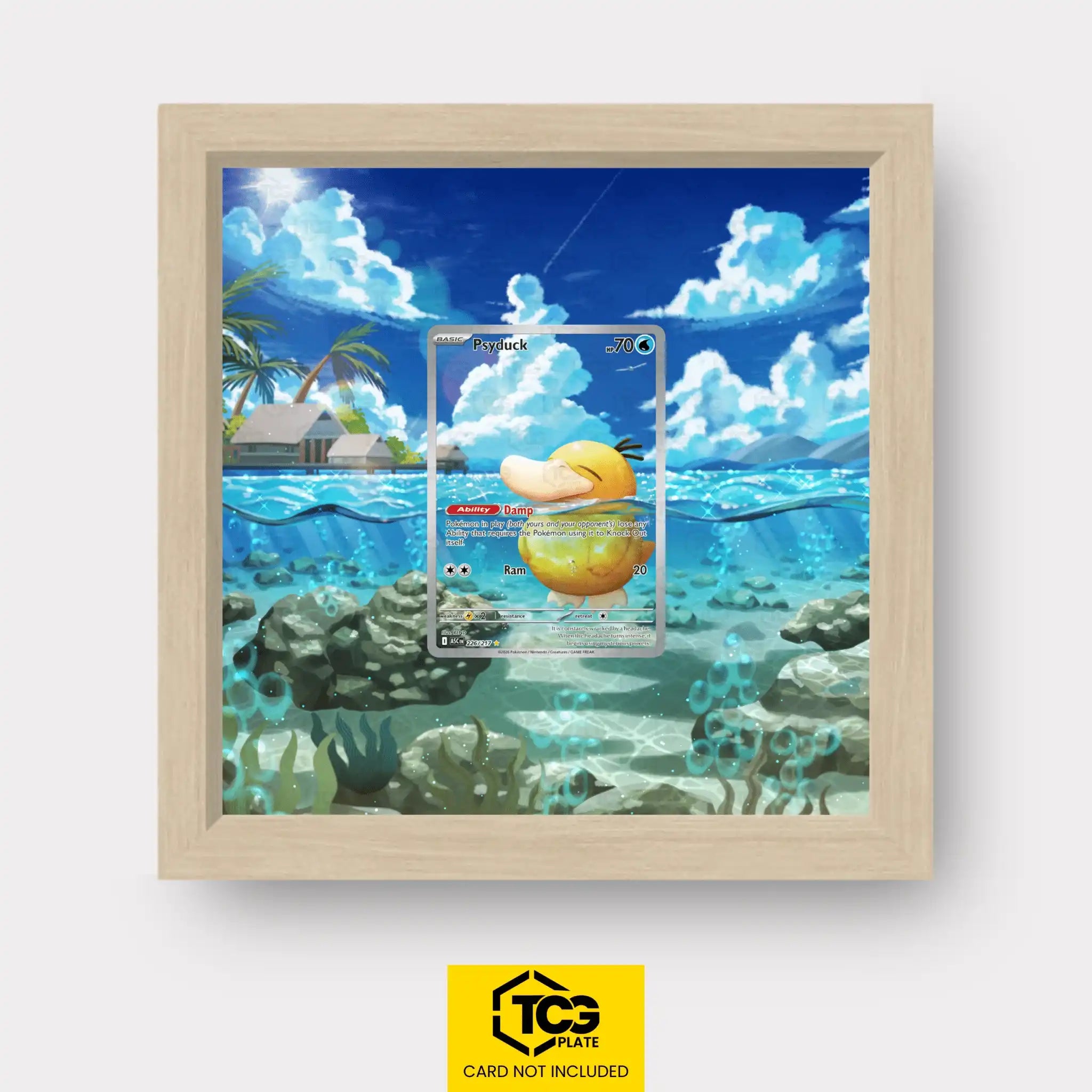 Psyduck Pokémon TCG card in TCGplate Extended Art Display for collectors to showcase trading cards.