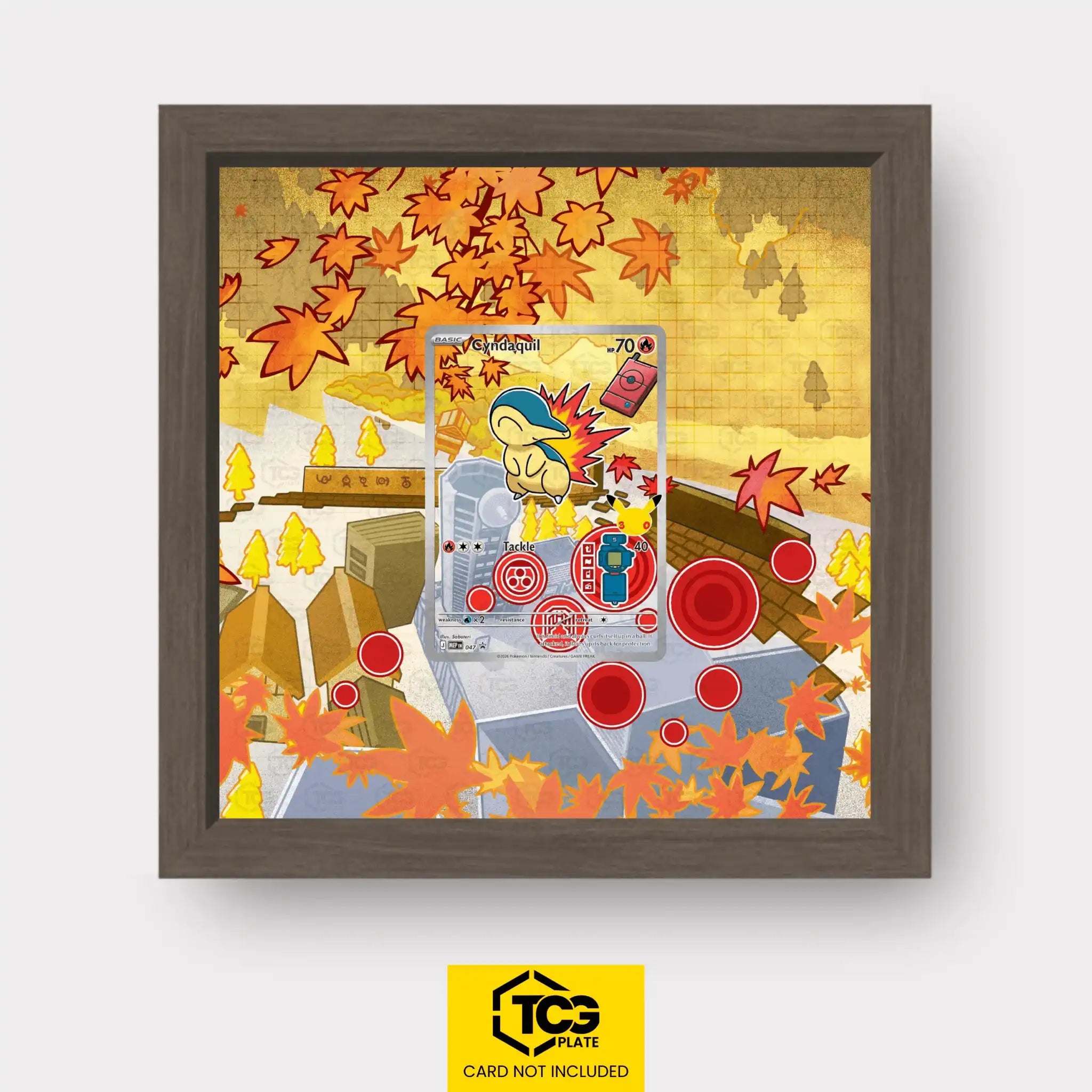 Cyndaquil Pokémon TCG card in TCGplate Extended Art Display for collector showcase