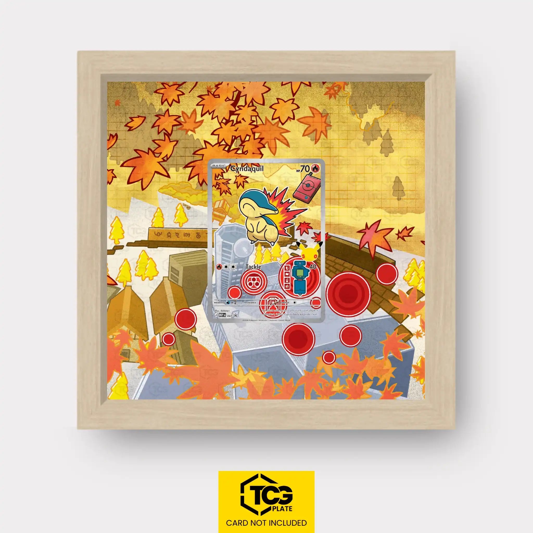 Cyndaquil Pokémon TCG card in TCGplate Extended Art Display for collector showcase