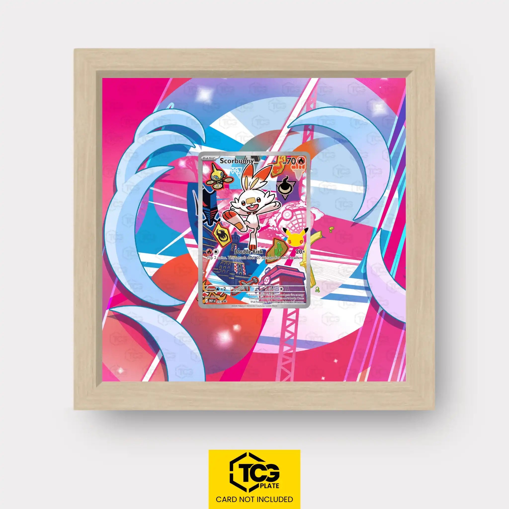 Scorbunny Pokémon TCG card in TCGplate Extended Art Display for collector showcase