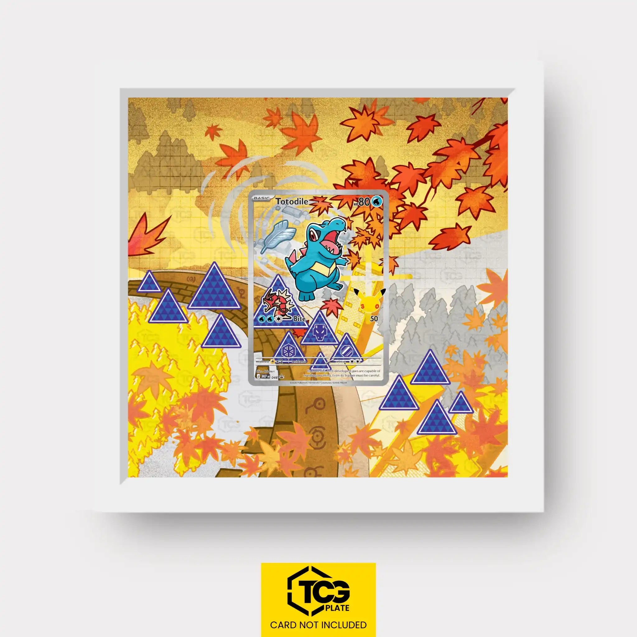 Totodile Pokémon TCG card displayed in a TCGplate Extended Art Display for collectors to showcase.