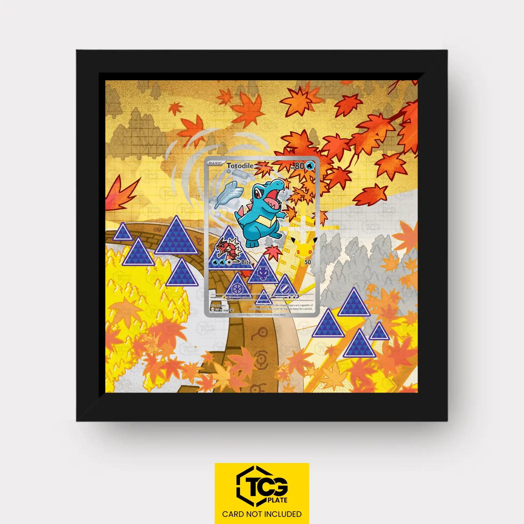 Totodile Pokémon TCG card in TCGplate Extended Art Display for collectors to showcase trading cards.
